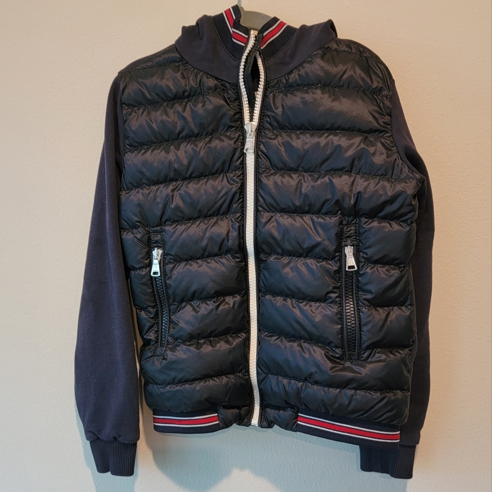Moncler blue navy puffer maglia cardigan 8 Anni 130 cm